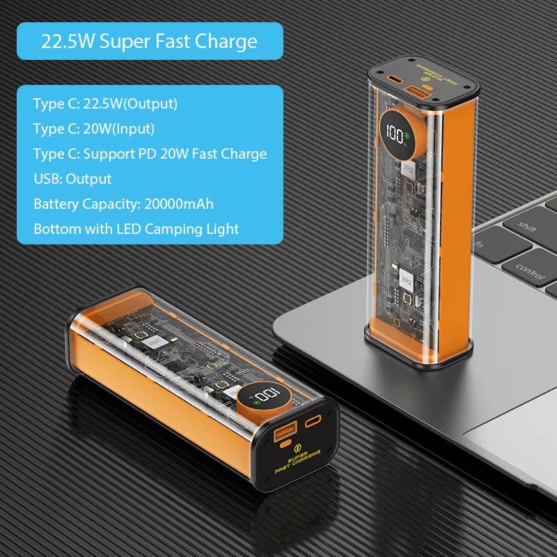 Cor: 20000mAh Laranja P8