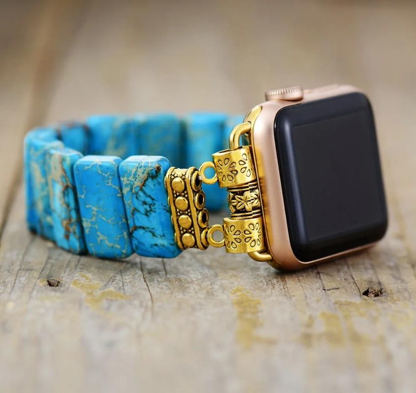 Plaque Apple 38-41MM Petite Turquoise Or