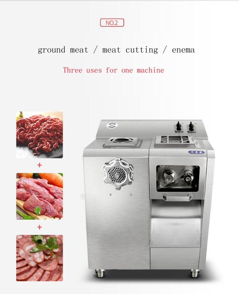 Description Picture 6 of itemNew Commercial Meat Slicer Stainless Steel Fully Automatic Shred Slicer Dicing Machine Electric Vegetable Cutter Grinder