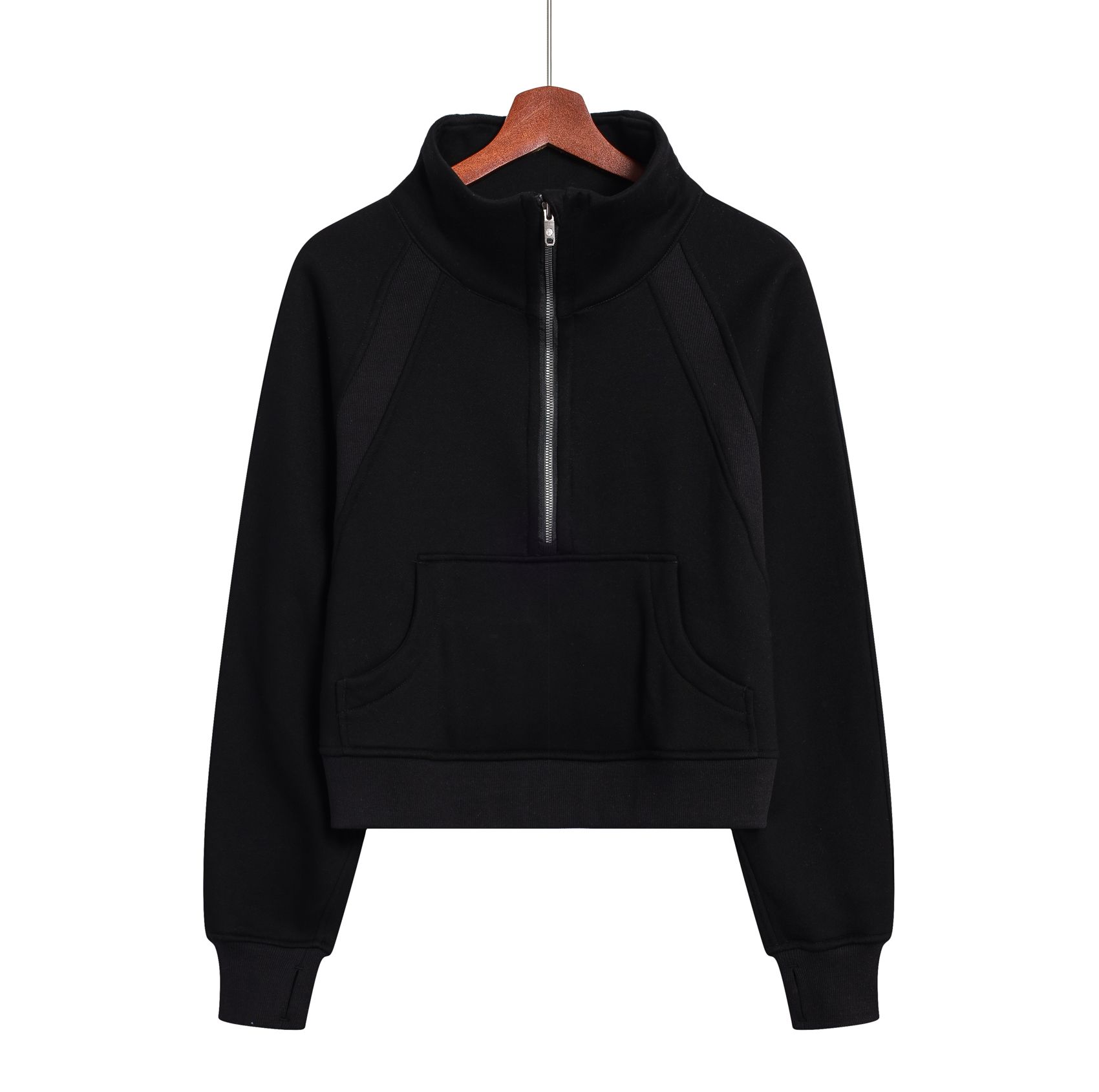 Svart 【Half Zip Mock Neck】