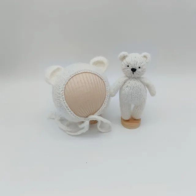 2pcs White Bear-Polyester-Newborn Size