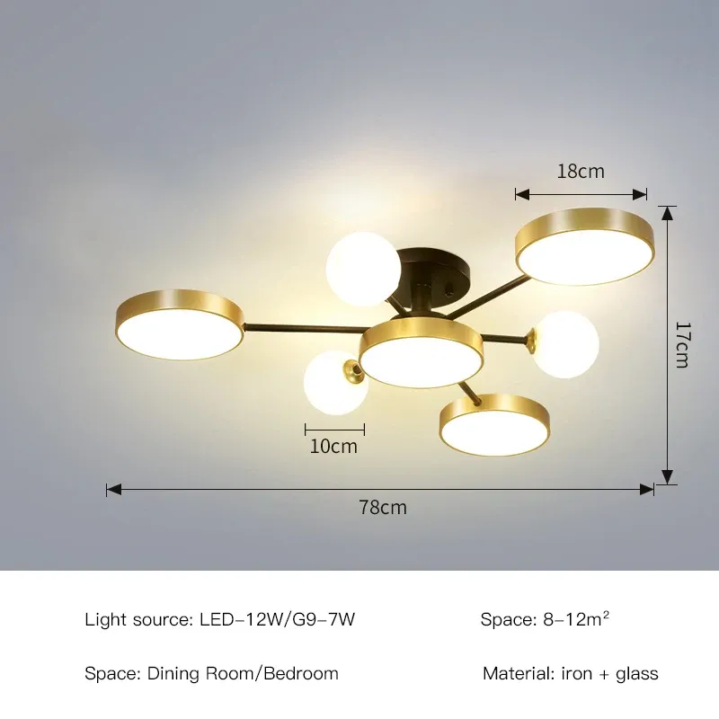 Zwart x Goud-7Head Wit Licht