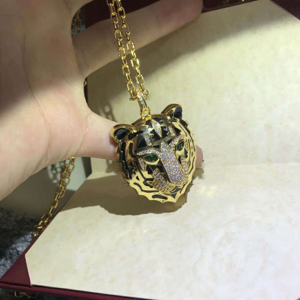 Golden Leopard Head Necklace