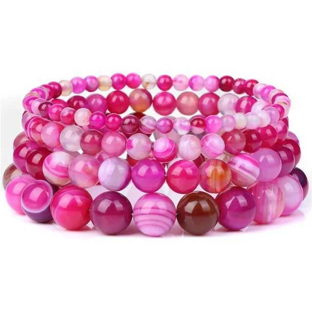 Pink Stripe Agate-4mm 1pc