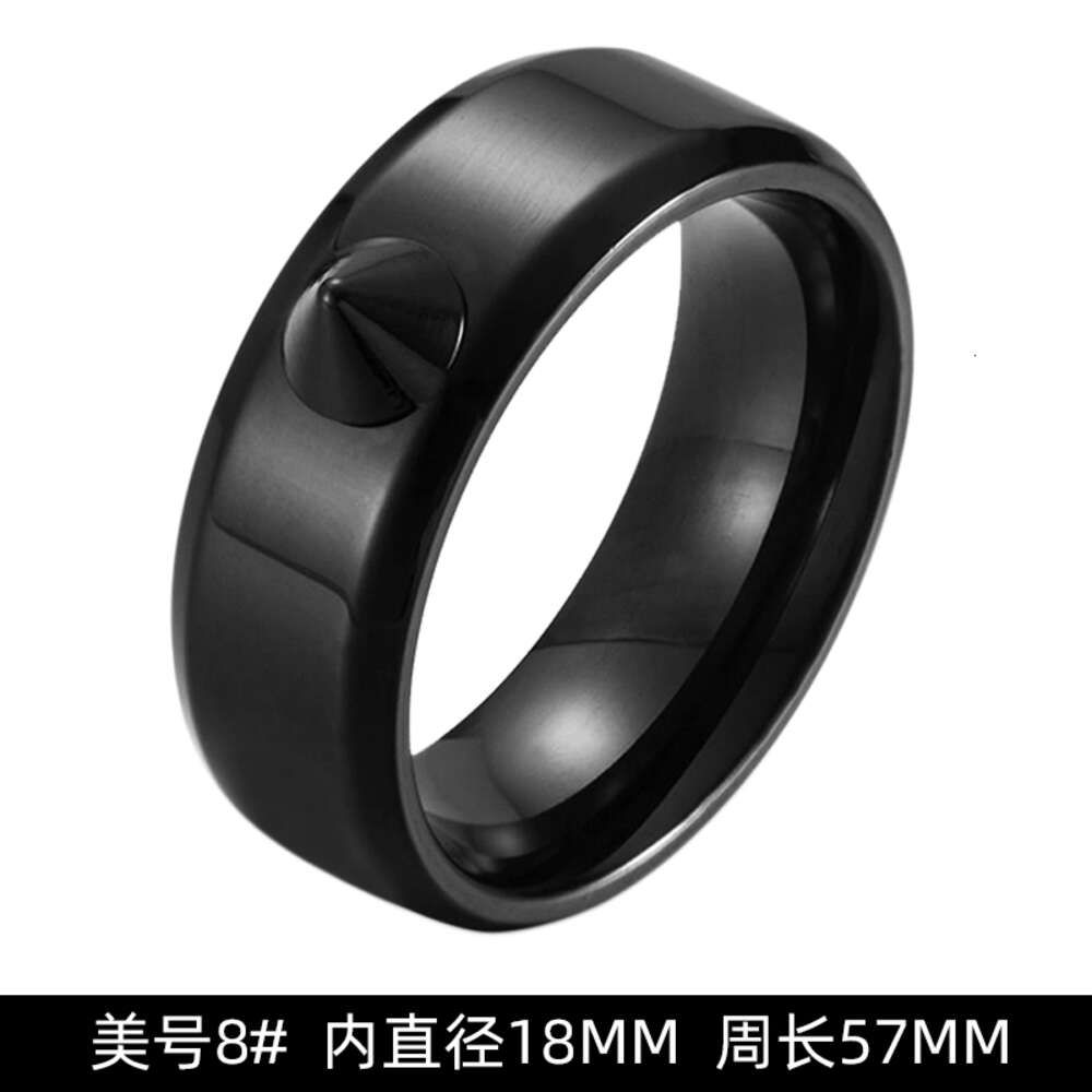 Self Defense Ring Black US Size 8 #