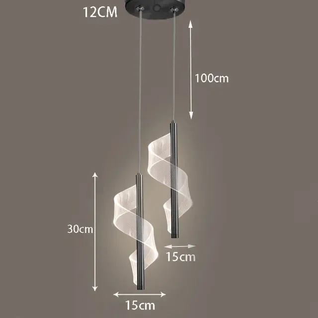 Warm light 3000K Pendant Black 2lamps