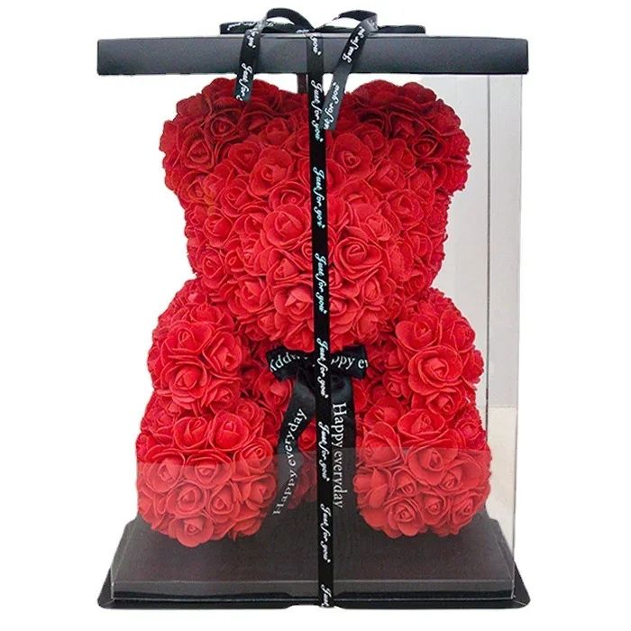 Urso rosa 23cm+caixa