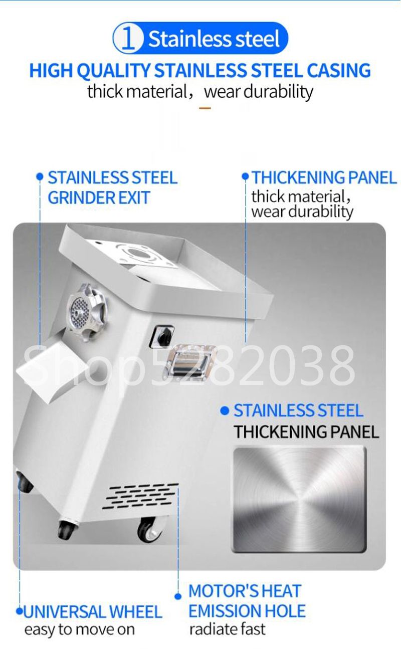 Description Picture 4 of itemCommercial industrial frozen meat grinder mincer desktop pork chicken meat block grinder machine