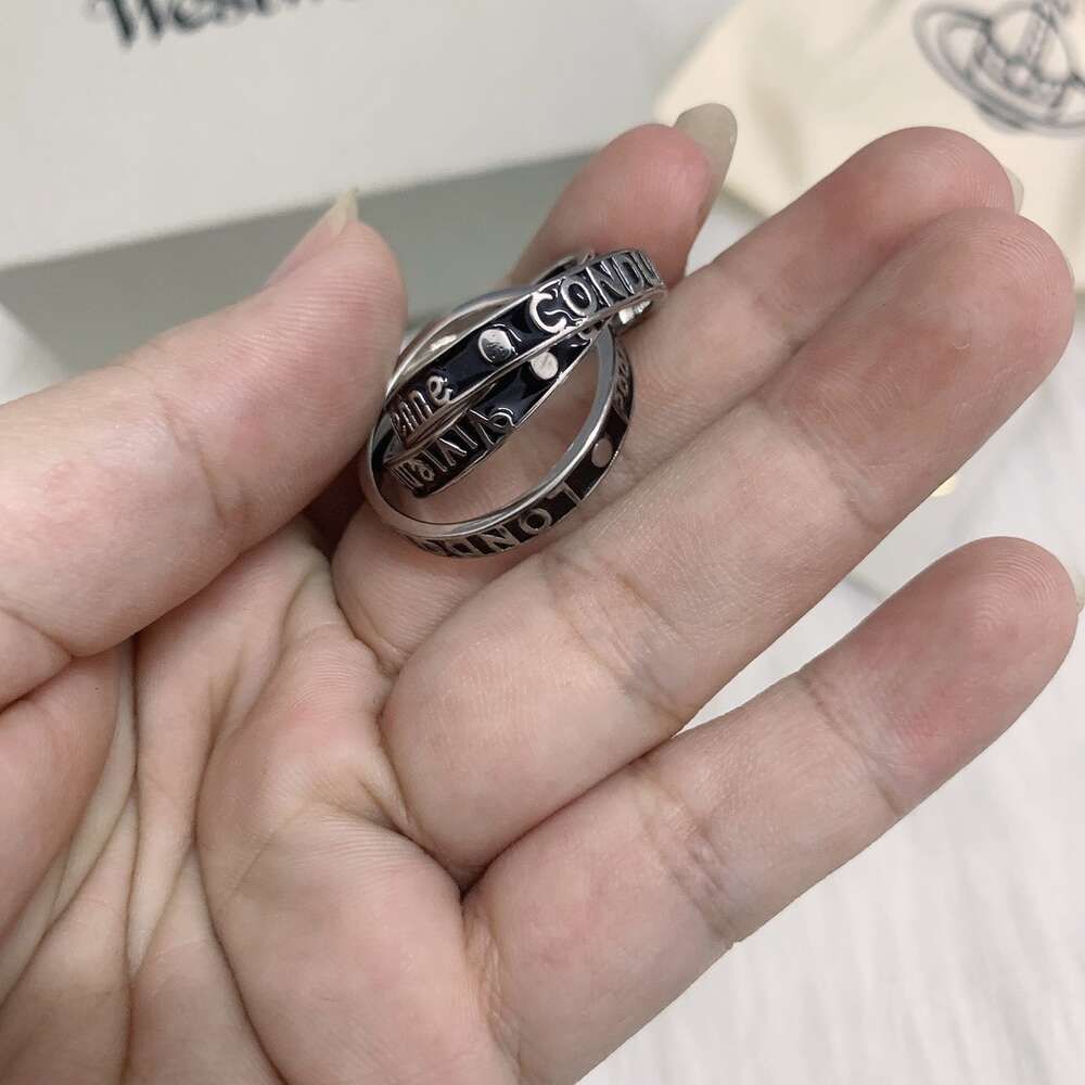 Anello adesivo a tre anelli (argento nero