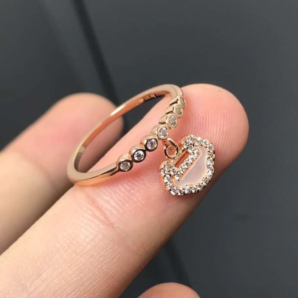 Bague Ruyi blanche en or rose