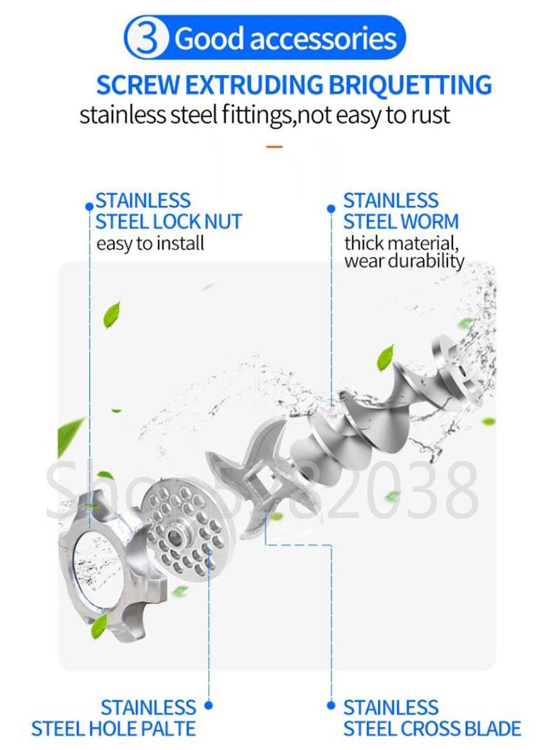 Description Picture 6 of itemCommercial industrial frozen meat grinder mincer desktop pork chicken meat block grinder machine