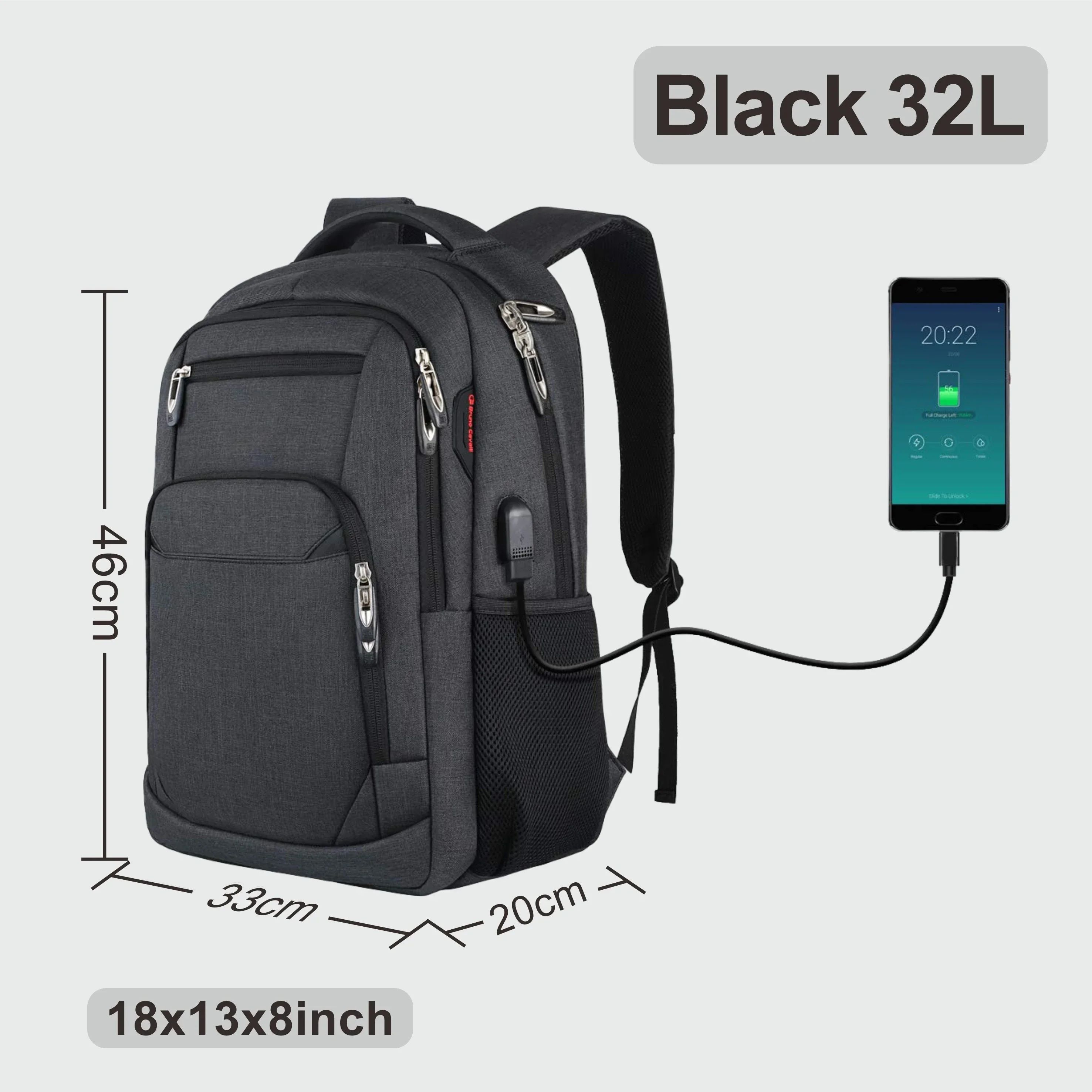 Färg: 32L svart ryggsäck
