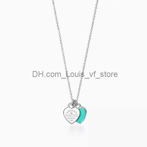 Blue Double Heart with Diamond-925 Sil