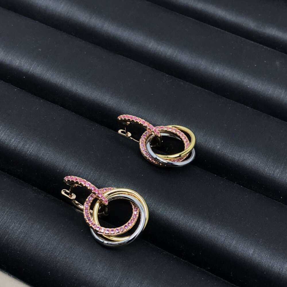 Three Ring Inlaid Powder Diamond Ear s