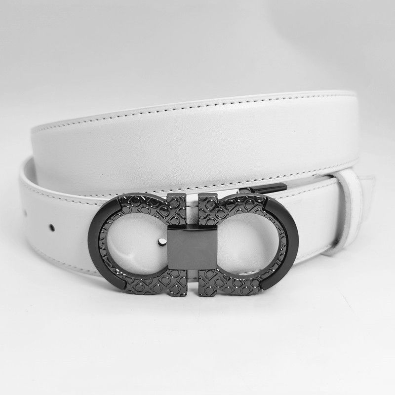 white belt + dark silver buckle