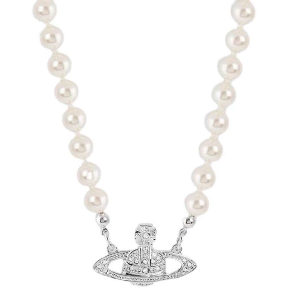 White Gold Pearl Necklace