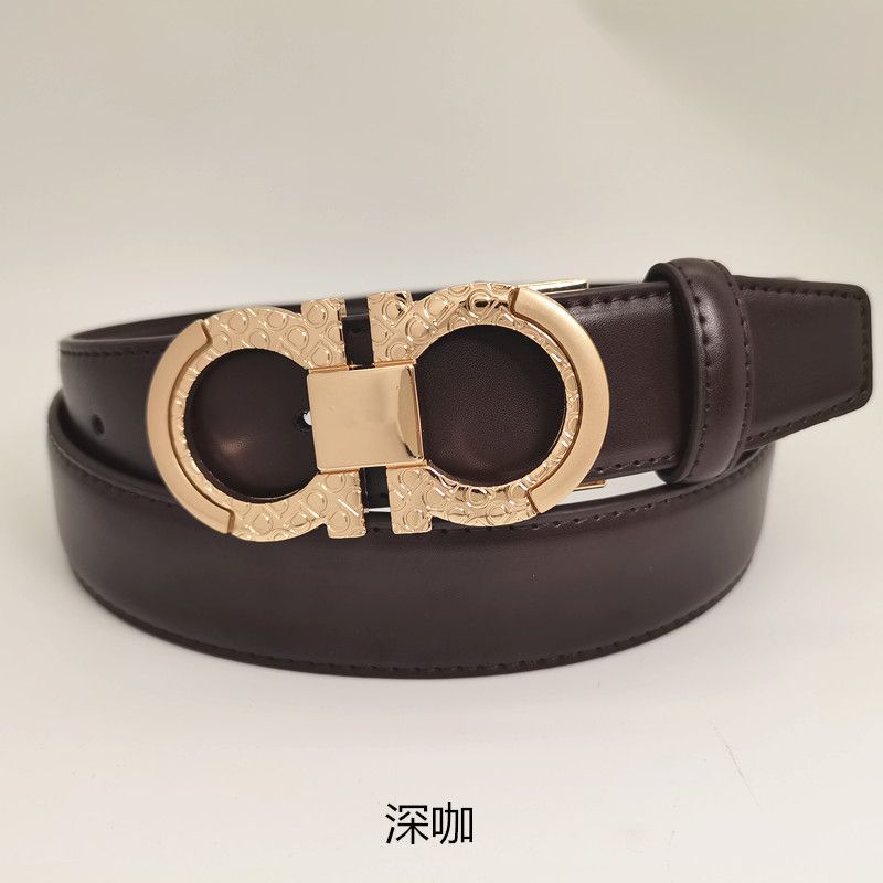 dark brown belt +gold buckle