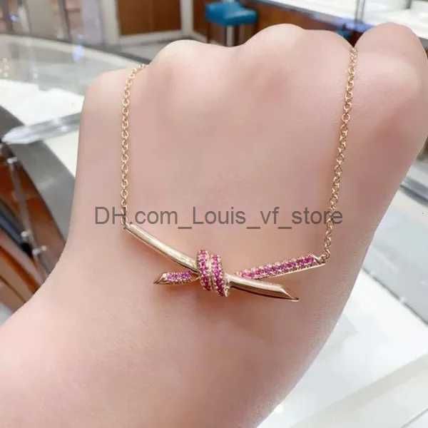 Pink Diamond Twisted Rope Necklace