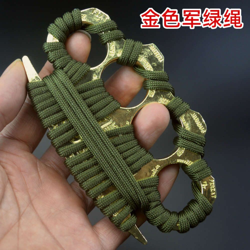 Gold thick military green entangled rope