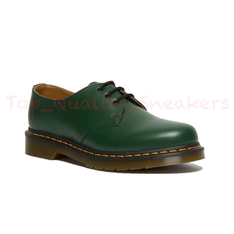 O34 Low 1461 Gładka skórzana Oxford Green