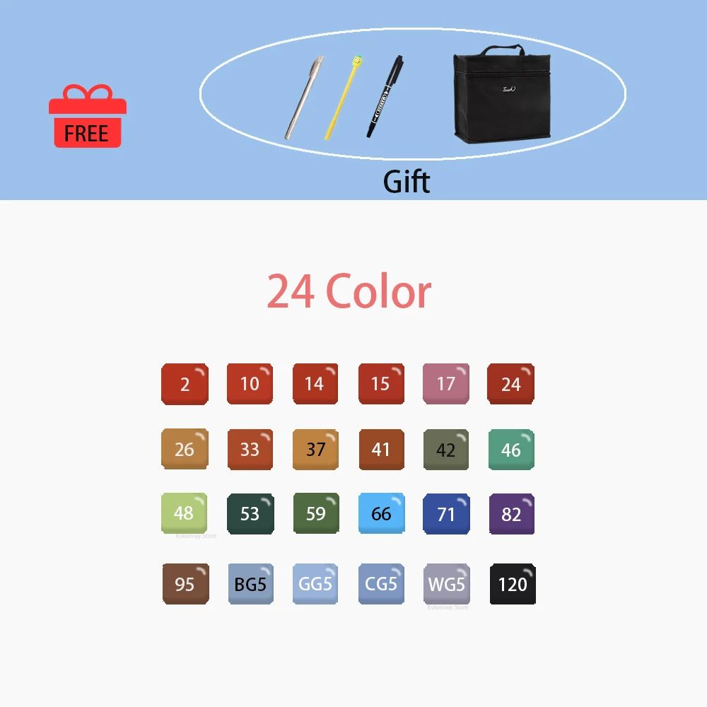 اللون: مجموعة ألوان 24