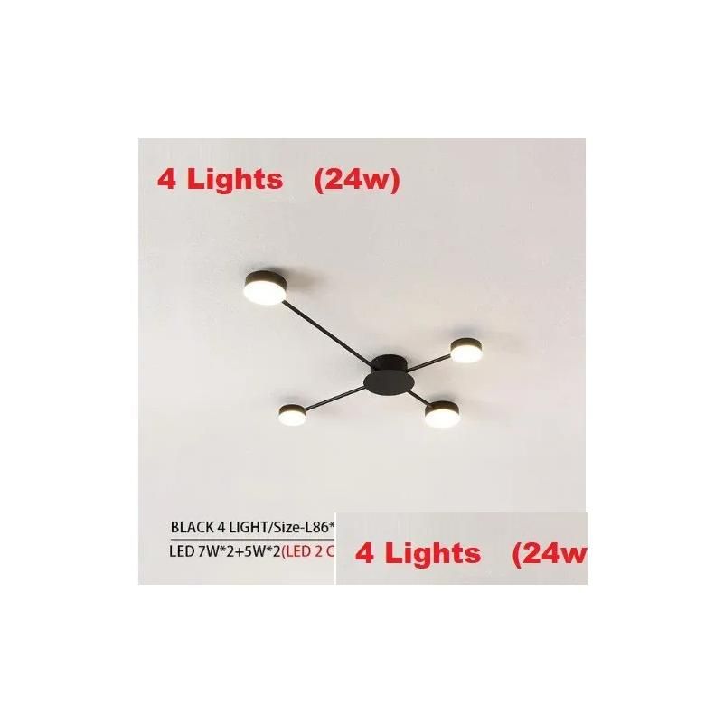 4 Lights Black Changeable