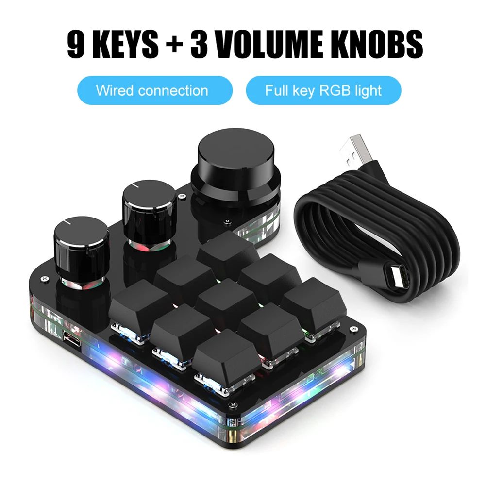 Color:USB 9 Keys 3 Knob