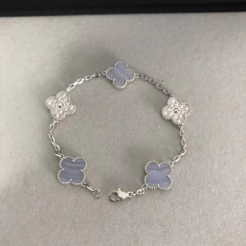 Bracciale con diamanti in calcedonio viola naturale