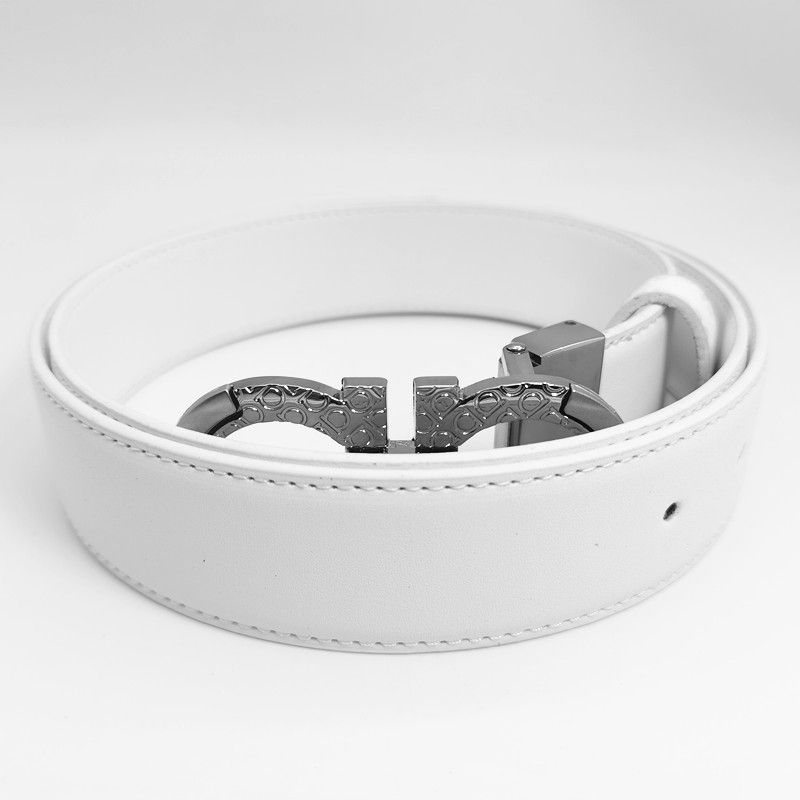 Ceinture blanche + boucle argentée