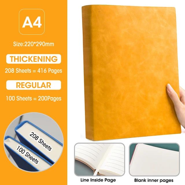 A4 Yellow-Line 208 Sheets
