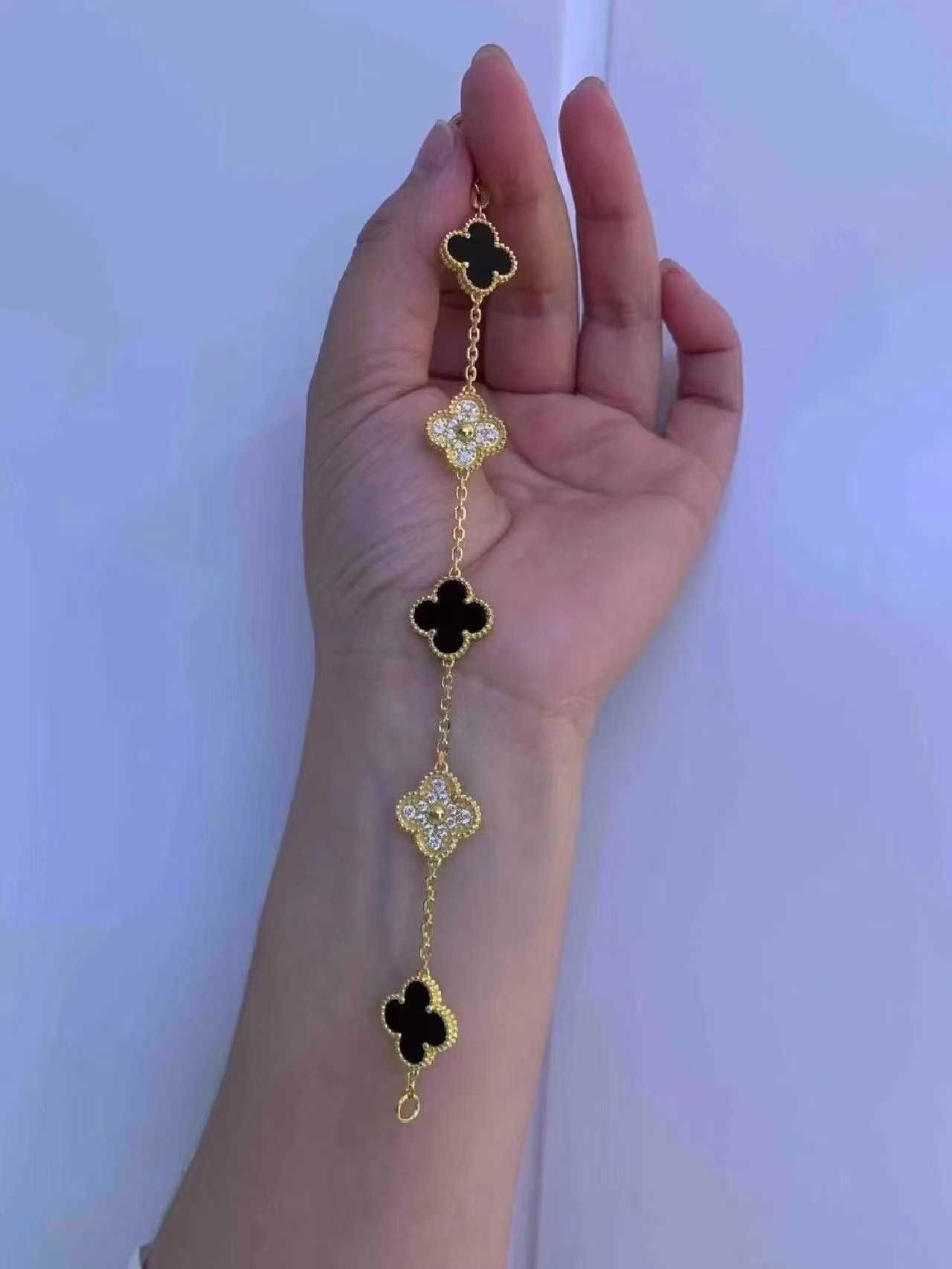 Yellow Gold Colored-Black Agate Five F
