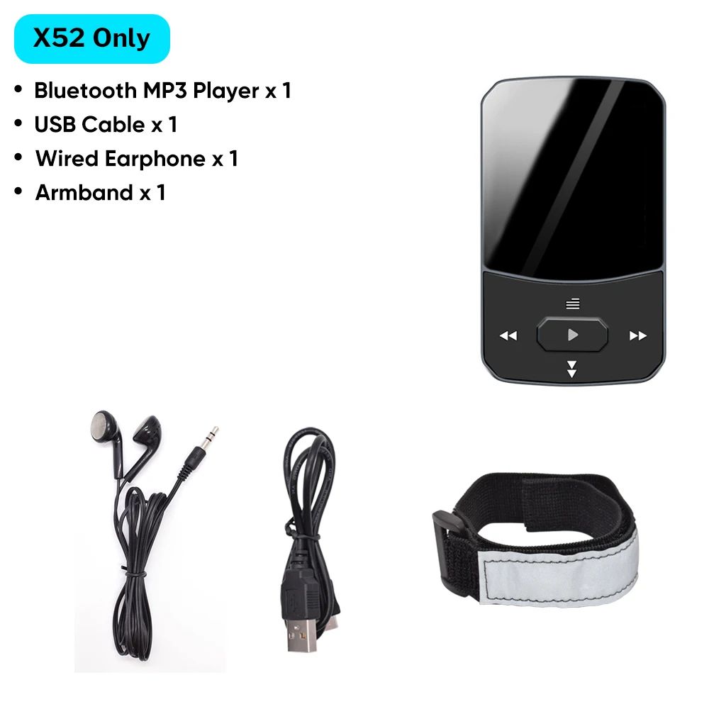 Kleur: X52 MP3-speler Geheugengrootte: 8 GB