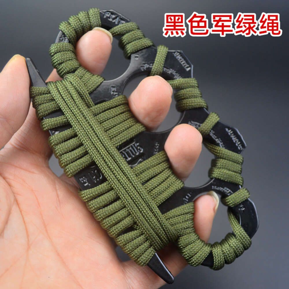Black thick military green wrapped rope