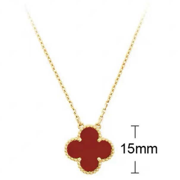 Collier à fleur unique rouge doré