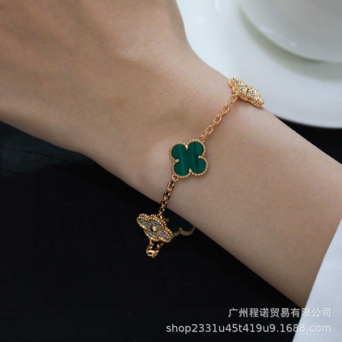 Bracelet Diamant Vert Paon (rose G