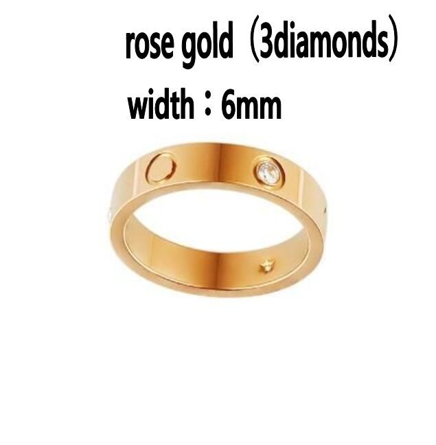 6mm con diamante color oro rosa