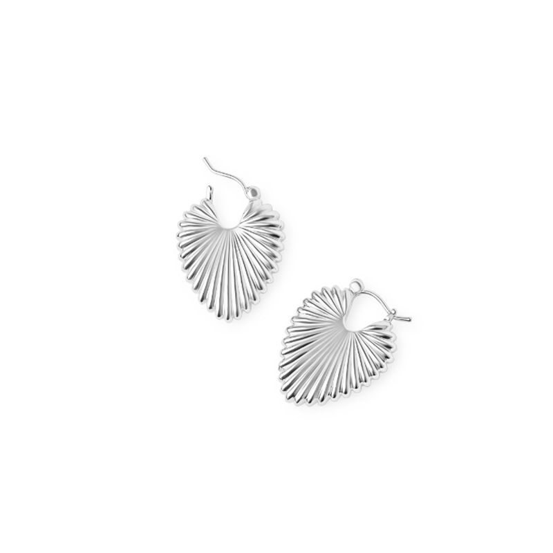 A pair of silver earrings