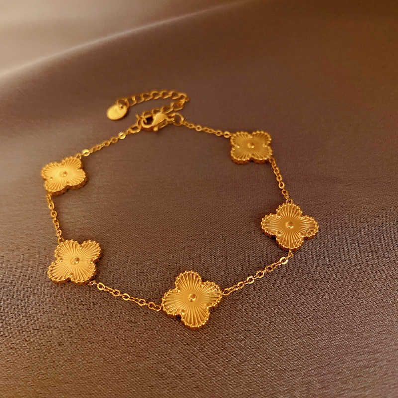 10# Bracelet - Or - Fleur (véritable Go