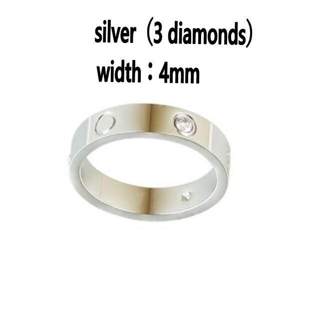 4 mm con diamante color argento