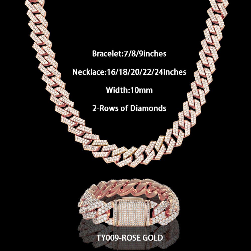 Ty009-Rose Gold-10mm-24inches (60,96 cm)