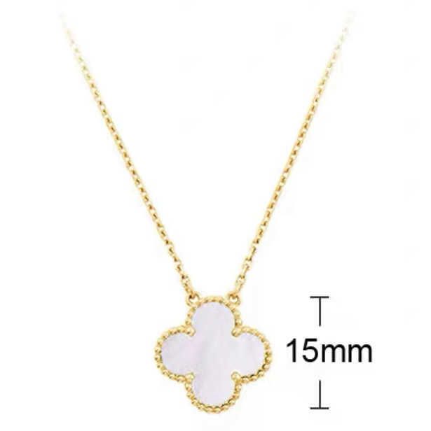 Collier Fleur Unique Blanc Doré