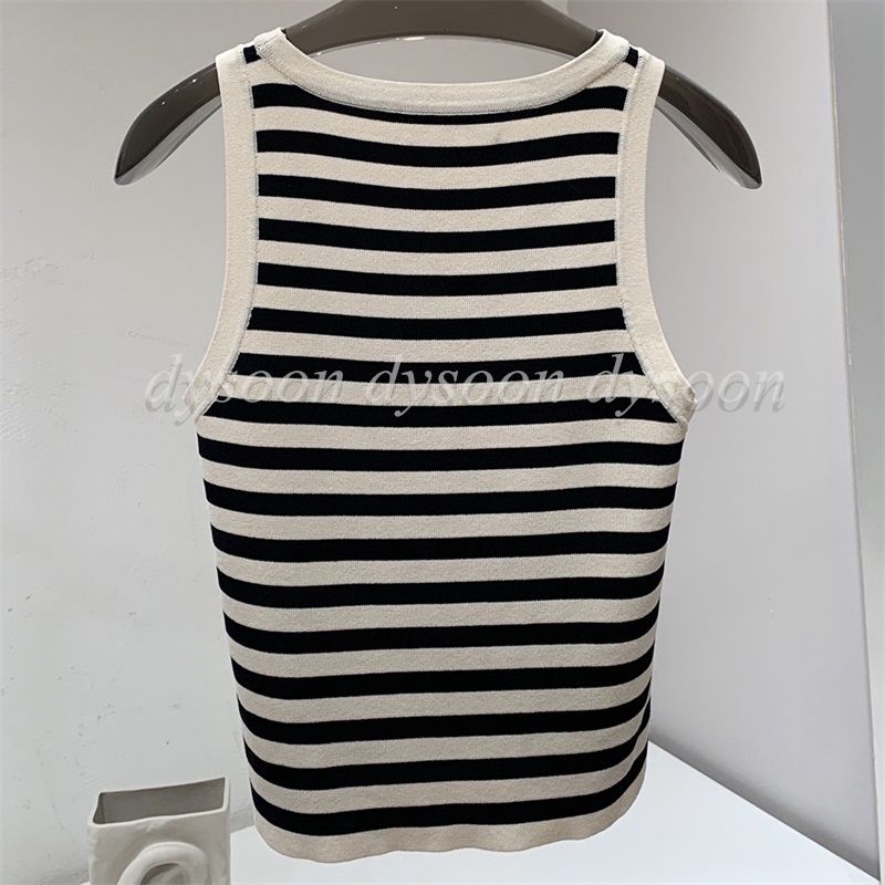 Women Tank Top Size SML Black White Stripe Style Fashion Vests Female Tops 27899