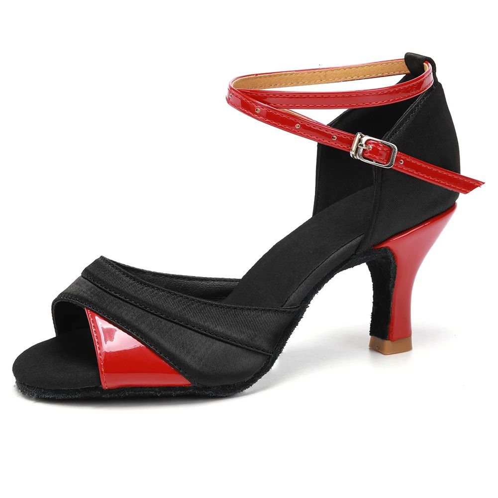 HROYL Dance For Girls Ladies Womens Ballroom Tango Salsa Dancing Latin Medium Heels Practice Training Shoes 240617_vogvips.com
