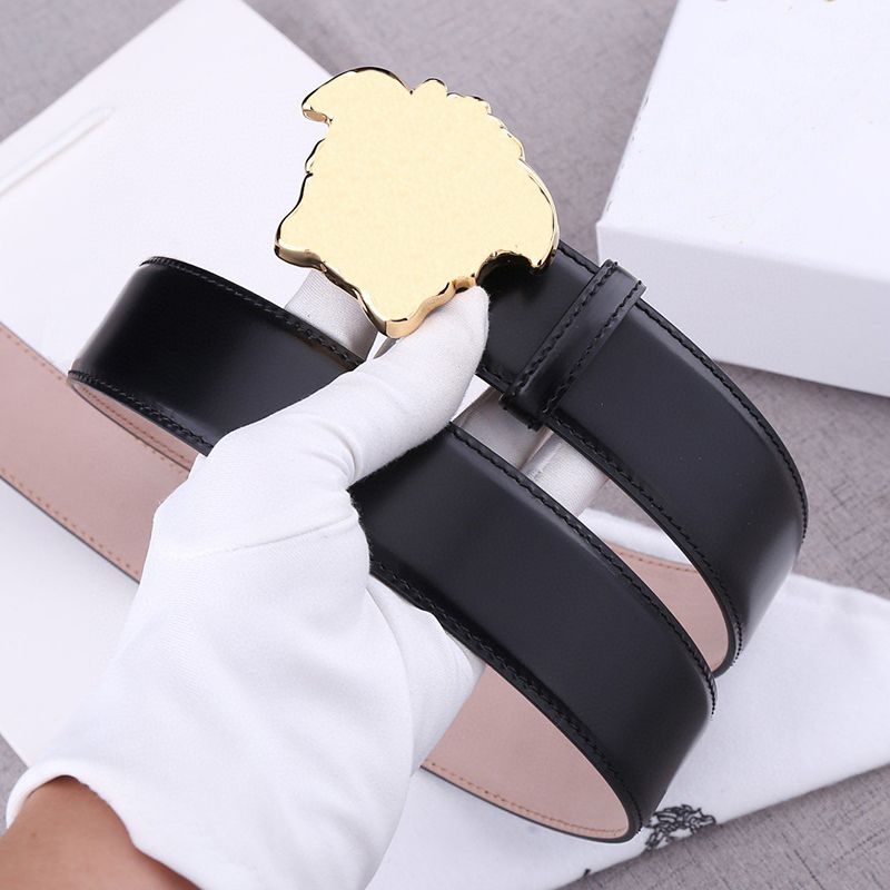 1# 4.0cm Gold buckle black belt