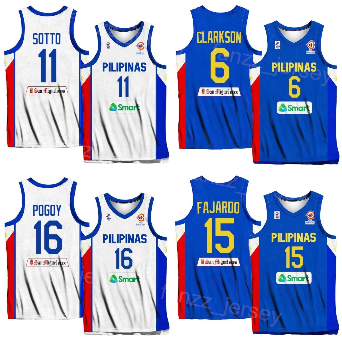 Printed World Cup 2023 Basketball Jersey Philippines Shirt 6 CLARKSON 24  Dwight RAMOS 15 June Mar FAJARDO 34 ARIEL JOHN EDU 16 ROGER POGOY 13 JAMIE  JAMES MALONZO From Best_sale_store, $14.1