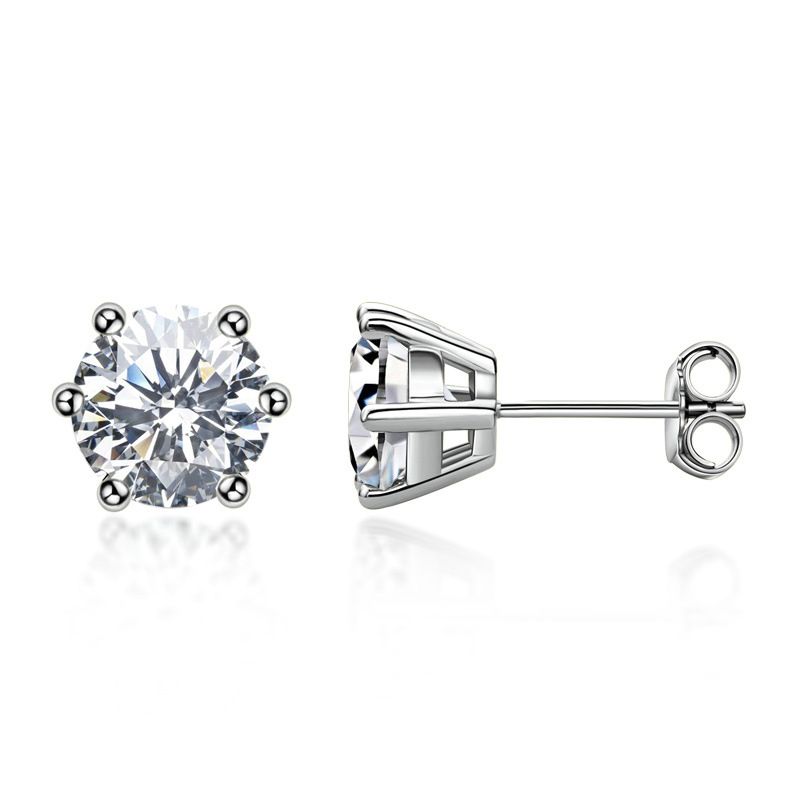 White Gold Color 0.5CT 5.0mm 1 Pair