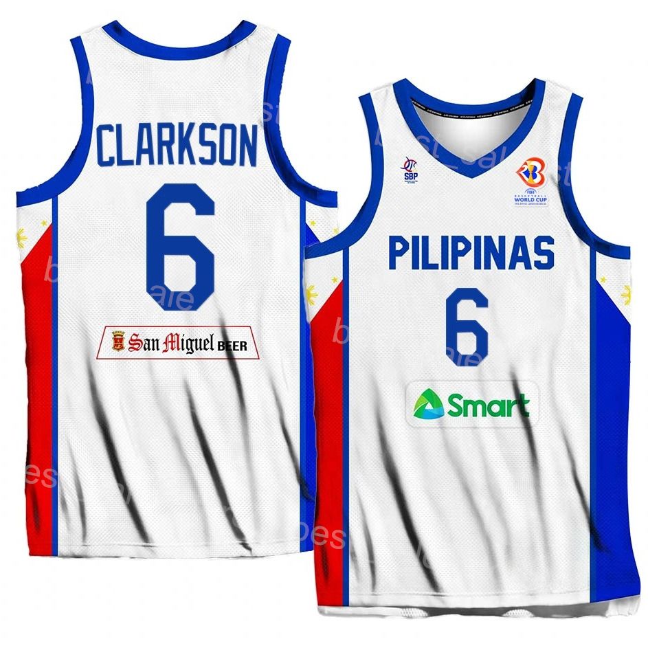 Printed World Cup 2023 Basketball Jersey Philippines Shirt 6 CLARKSON 24  Dwight RAMOS 15 June Mar FAJARDO 34 ARIEL JOHN EDU 16 ROGER POGOY 13 JAMIE  JAMES MALONZO From Best_sale_store, $14.1