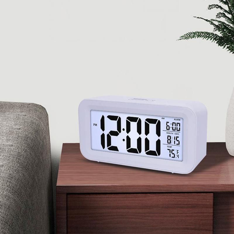 Horloges De Table Musique Réveil Numérique Rétro Éclairage Snooze Calendrier  Muet Bureau Sur La Température LED Électronique Du 13,12 €