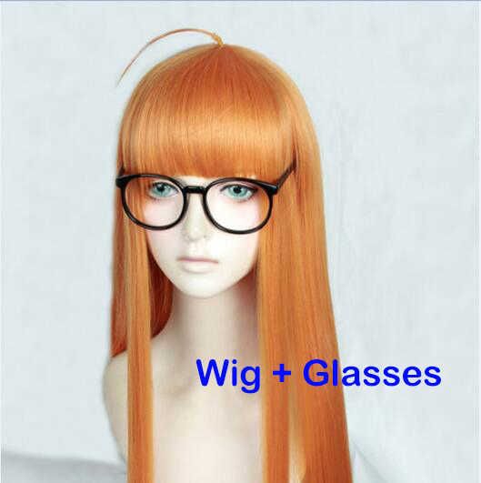 wig and glasses