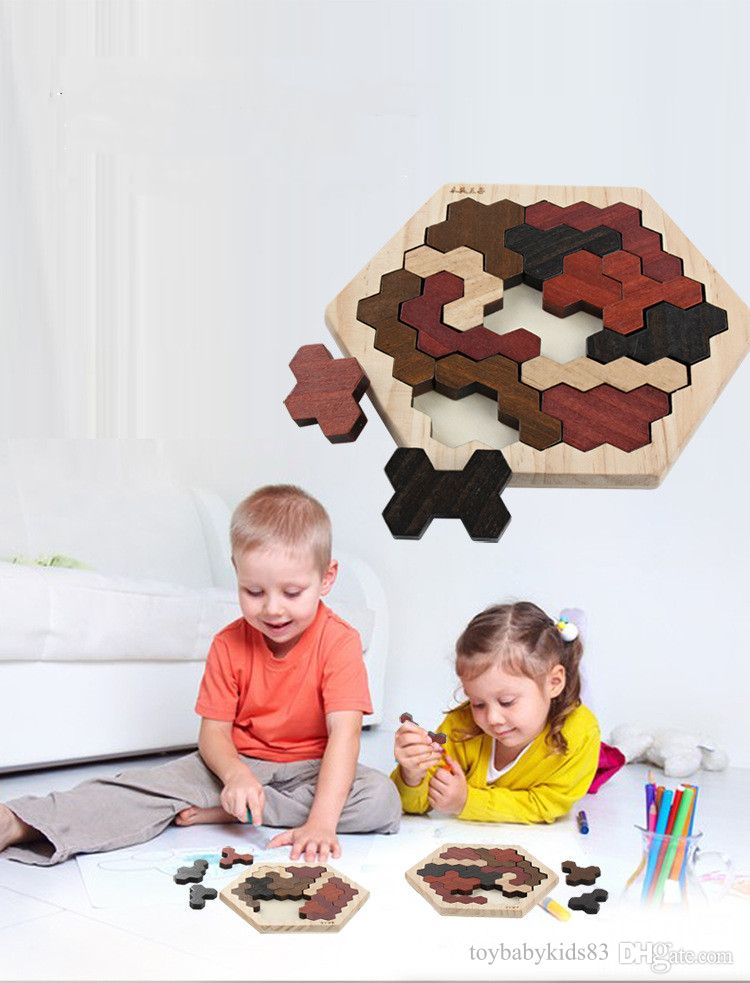 Jogo de quebra-cabeça de slides de madeira para crianças, bebês e